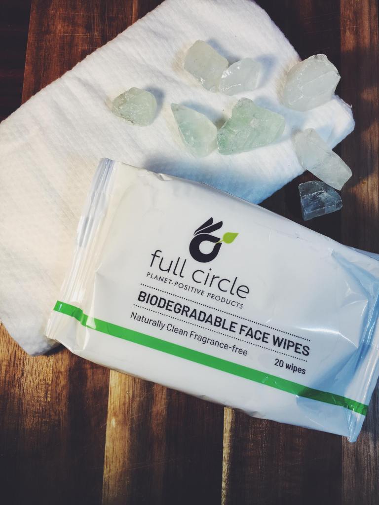 full circle planet positive products review biodegradable face wipes and cloth plastic free sustainable zerowaste toiletries